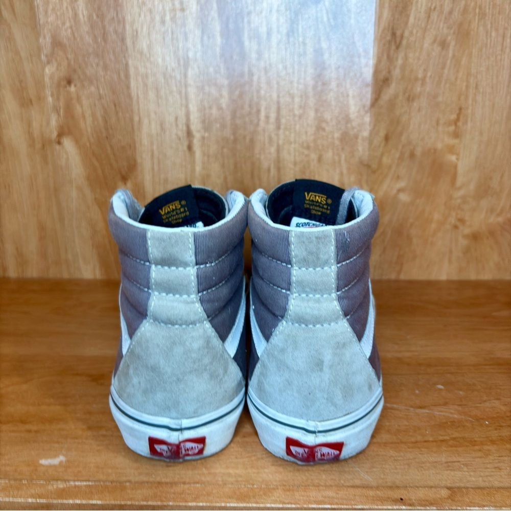 Vans Sk8-HI Old Skool Men 7 Women 8.5 Gray Tan Suede Canvas Skate Shoes Unisex - Picture 7 of 9